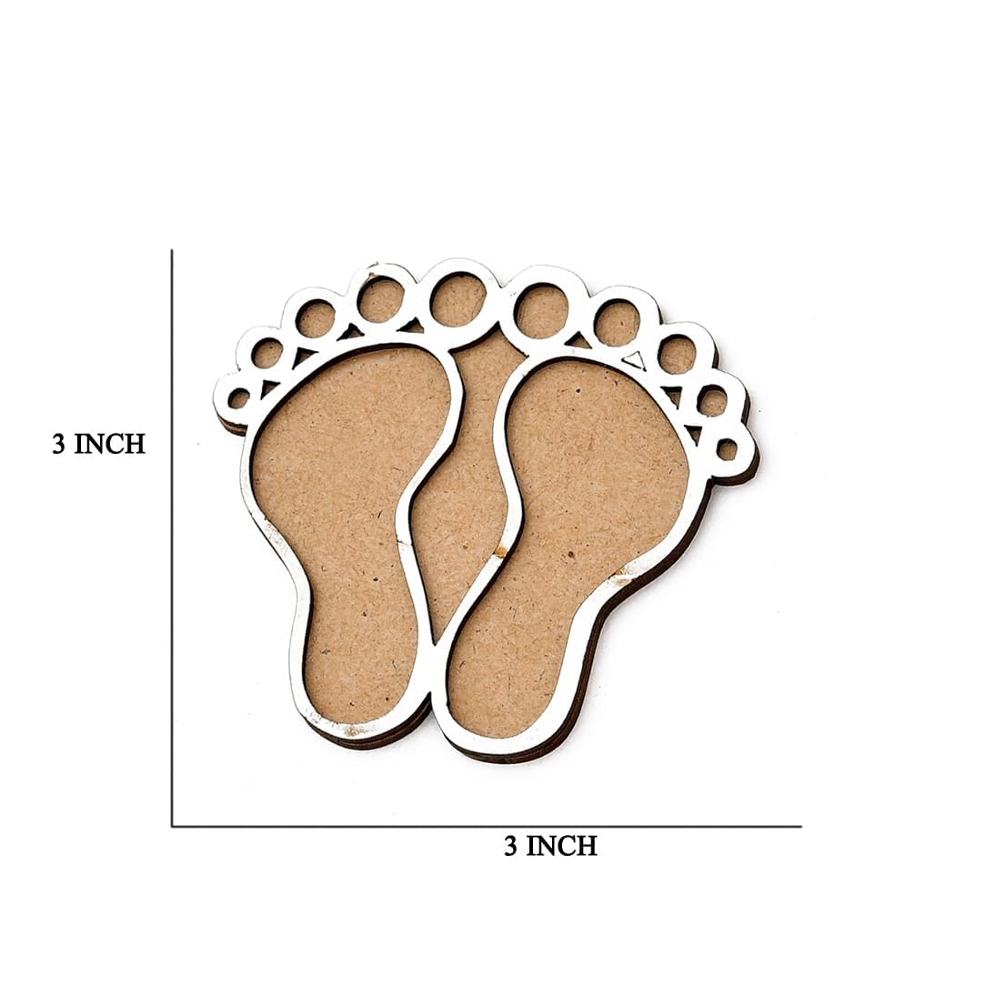 Pack of 12 Wooden Diwali Craft Cutouts – 2.7mm Pine MDF Swastik, Lotus, Feet & Diya Shapes for DIY Painting, Home Temple Wall Hanging, Festive Wedding Decoration & Rangoli Borders (3x3 Inch)